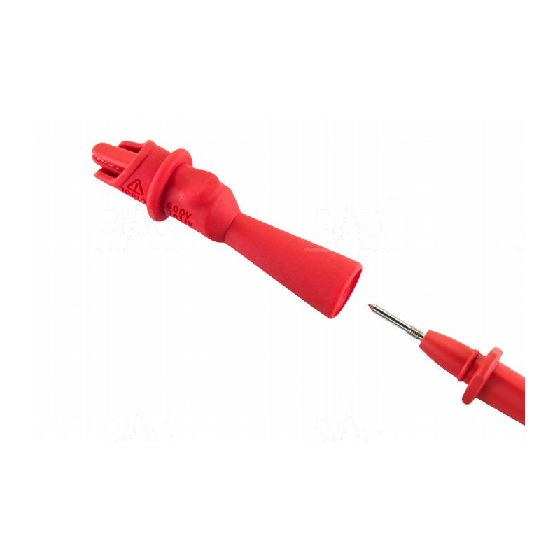 Krokodylek bezp. gn. 2mm KK1A-0040-R CAT IV 600V, 10A czerwony