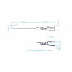 Sonda pomiarowa 1mm , gniazdo 2mm 1N-0007-R CAT III 1000V, 2A czerwony