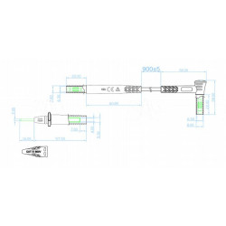 PP 1S Przewody pomiarowe silikonowe z wymienną sondą 1S0010 10A, CAT IV 600V czerw.+czarny