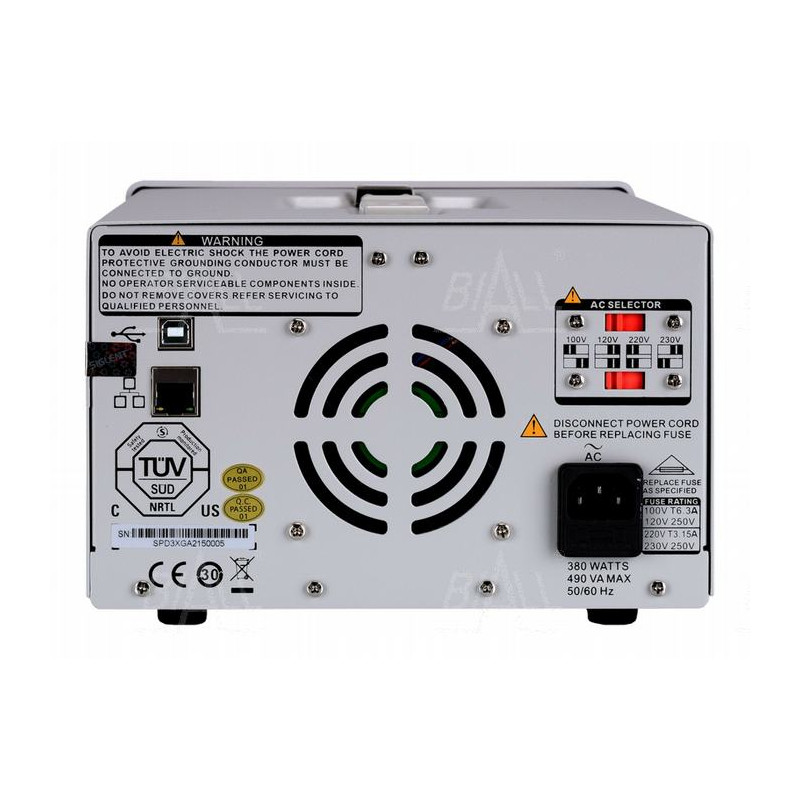 SPD3303X zasilacz lab. programowalny DC 2x30V/3A, 1x 2.5V/3.3V/5V/3A, rozdz.1mV,1mA