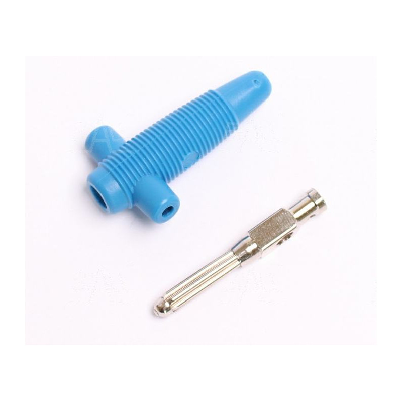 Wtyk banan 4mm z gn. 4mm BUELA300-BU 60V/30V~ 30A niebieski