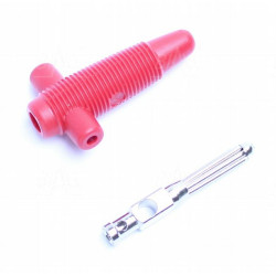 Wtyk banan 4mm z gn. 4mm BUELA300-R 60V/30V~ 30A czerwony