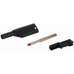 Wtyk banan bezp. 4mm do poł. wież. LAS S WS-BK 24A  czarny
