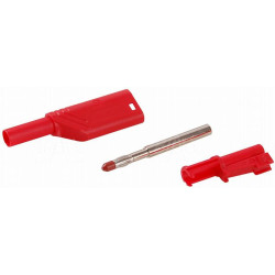 Wtyk banan bezp. 4mm do poł. wież. LAS S WS-R 24A  czerwony