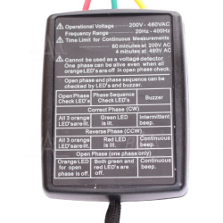 VC850 – tester kolejności faz z LED i krokodylami | Vici