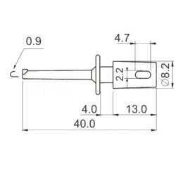 Chwytak haczyk. MINI H16F-BK 0,3A czarny