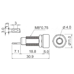 Gniazdo panelowe 4mm GL5-BK 10A, czarny