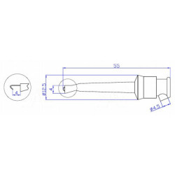 Chwytak haczyk. MIDI CH135-BK, 3A, czarny
