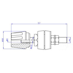Gniazdo panelowe 4mm z zaciskiem GLZ932-R 50A, czerwone