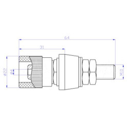 Gniazdo panelowe 4mm z zaciskiem GLZ935-BK 80A, czarny