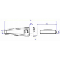 Wtyk banan 4mm WB412-Y 50V/30V~ 24A żółty