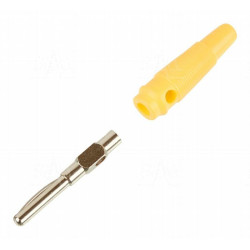Wtyk banan 4mm WB412-Y 50V/30V~ 24A żółty