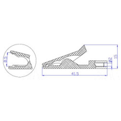 Krokodylek gn. 2mm KK187-BK 50V/30V~ 10A czarny