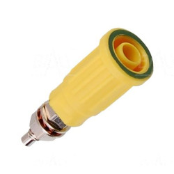 Gniazdo panelowe bezp. 4mm wcisk. SEPB1781-GY 32A CATII 1,5kV żółto-zielony