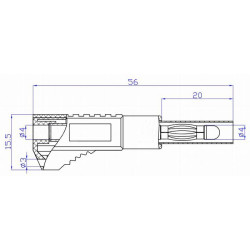 Wtyk banan bezp. 4mm do poł. wież. WW450-Y 32A żółty