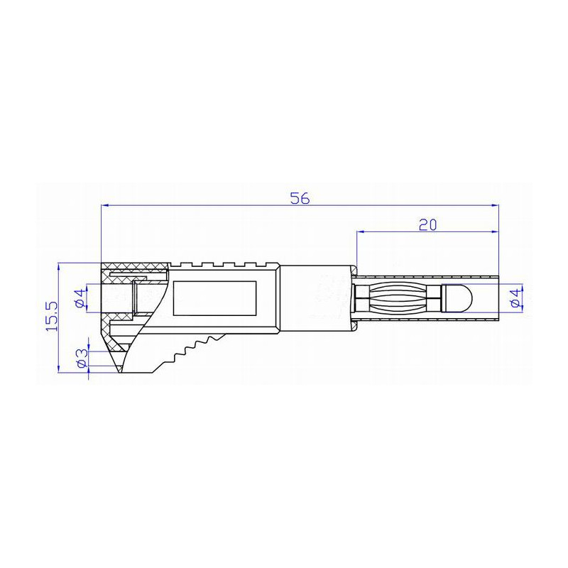 Wtyk banan bezp. 4mm do poł. wież. WW450-GN 32A zielony