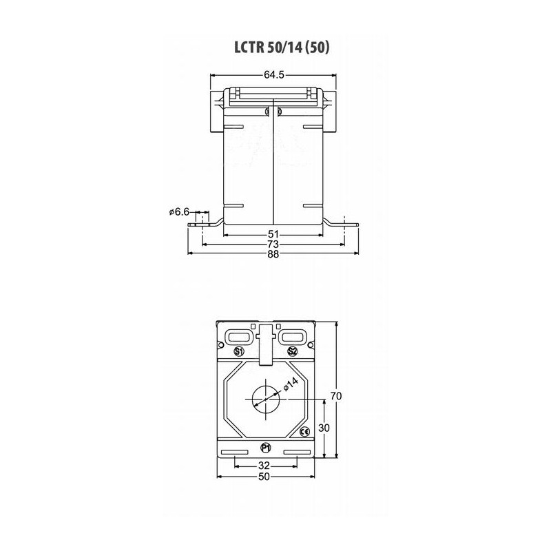 Przekładnik prądowy 50/5A 1,5VA LCTR50/14 (50) kl.0,5