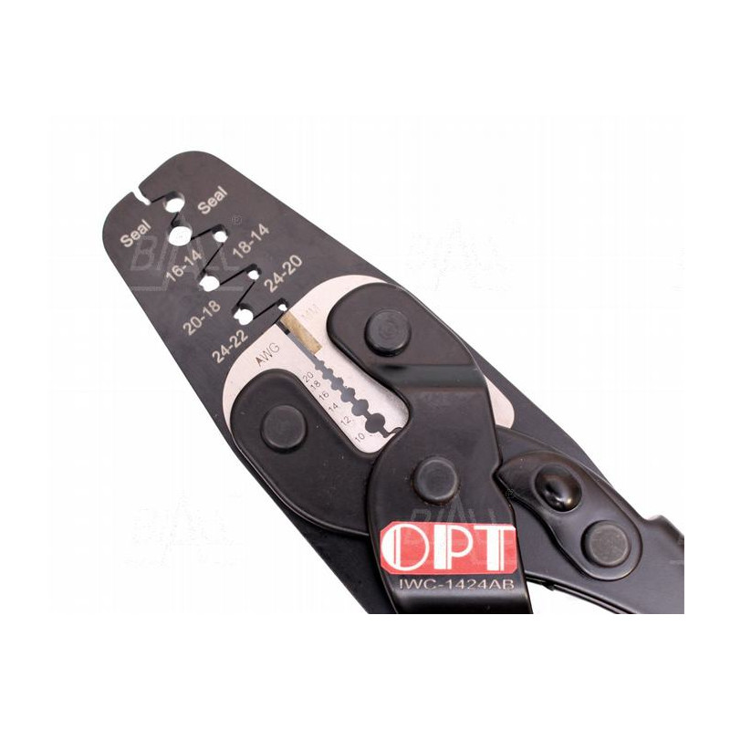 OPT IWC1424AB Zaciskarka konektorów nieizolowanych 0,25-2,5mm2 (żyła, izolacja) AWG 24-14 fi 3,45/4,25mm (gumki uszczelniające)