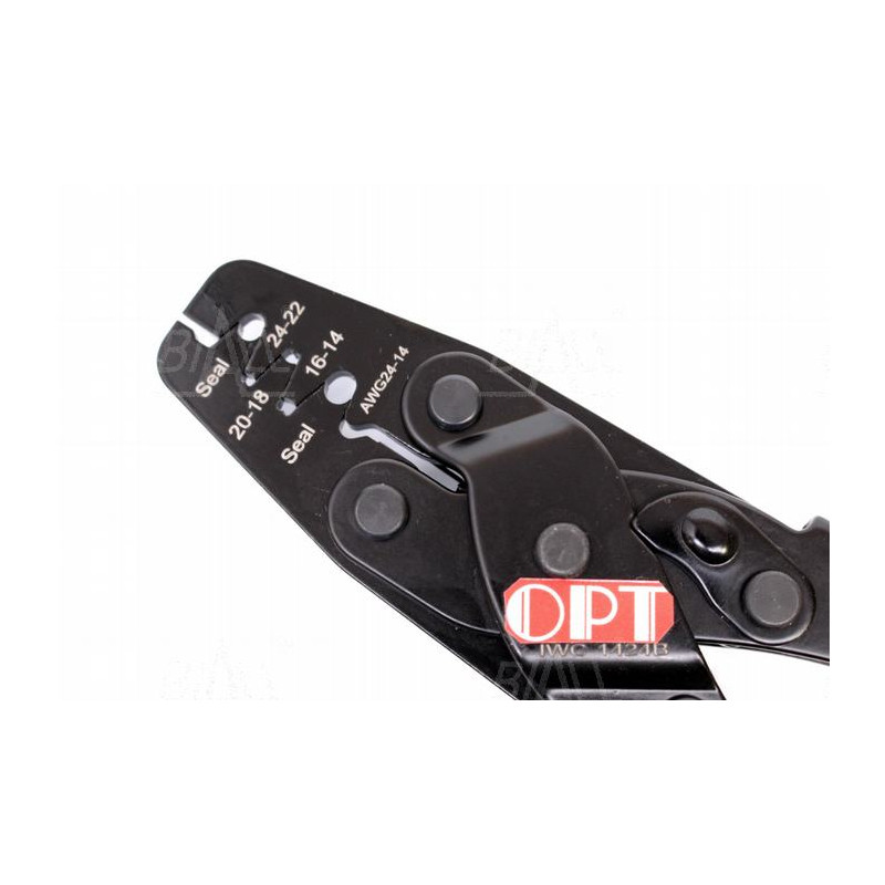 OPT IWC1424B Zaciskarka konektorów nieizolowanych 0,25-2,5mm2 (żyła) AWG 24-14 fi 3,45/4,25mm (gumki uszczelniające)