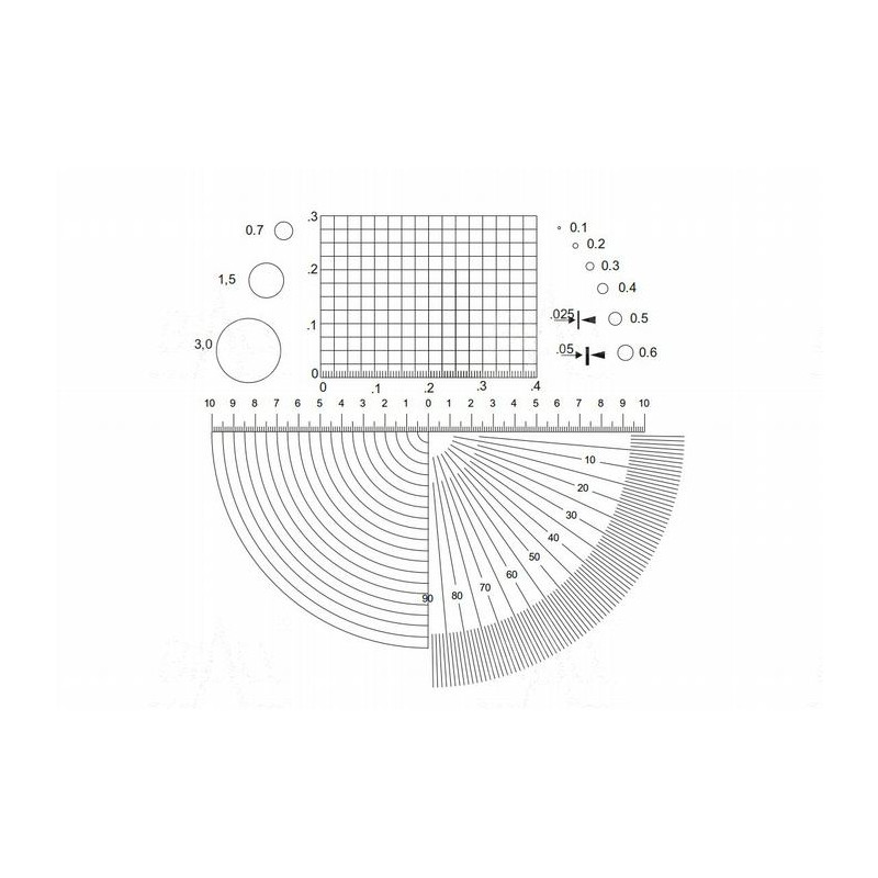 Lupa stołowa M1210-4  33mm/10x  z podziałką skala 0.1mm
