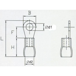 OKB6 Końcówka oczkowa izol. M6 Easy Entry 100szt