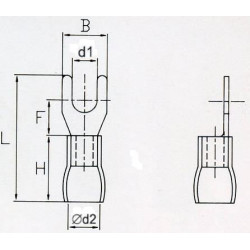 KWB4S/6,4 Końcówka widełkowa izol. M4 Easy Entry 100szt