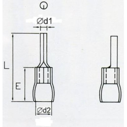 KKY  Końcówka izolowana bolcowa  2,7mm Easy Entry 100szt