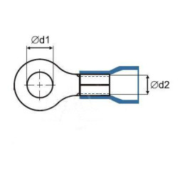 ZKO-25mm2/8.5 BK Końcówka oczkowa złocona M8
