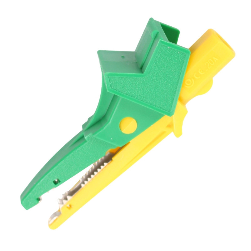 Krokodylek bezp. gn. 4mm 5004-LM-IEC-GE/GN CAT III 1000V 20A żółto-zielony 5004LMIECGEGN