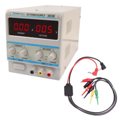 Zasilacz lab 303D 30V/3A DC LED z przewodami pomiarowymi PP-Z