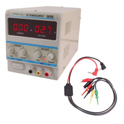Zasilacz lab 305D 30V/5A DC LED z przewodami pomiarowymi PP-Z