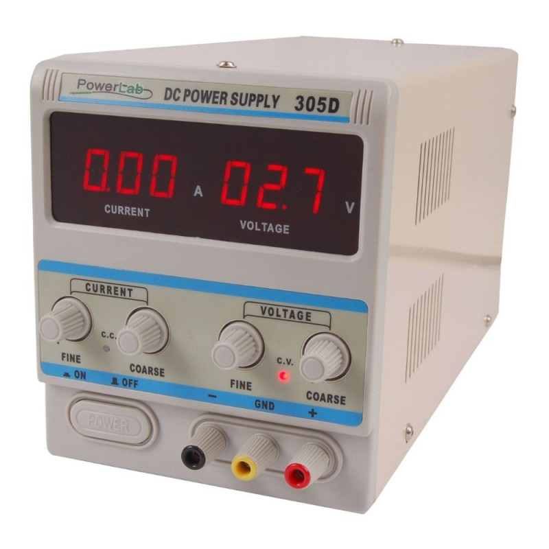 Zasilacz lab 305D 30V/5A DC LED z przewodami pomiarowymi PP-Z
