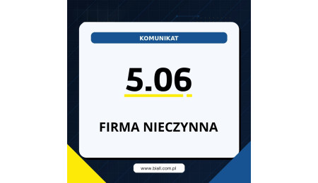 W dniu 05.06.2026 r. (piątek) firma Biall Sp. z o.o. będzie nieczynna